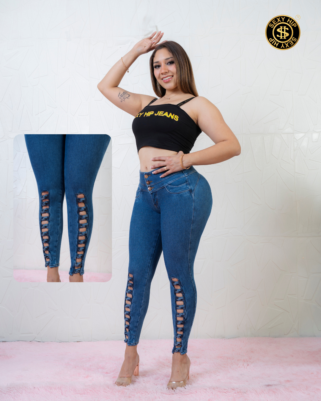 Pantalon Kathy Azul Moteado