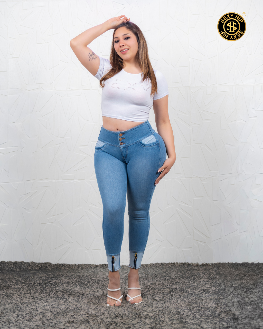 Pantalón Cautiva Celeste con brillos