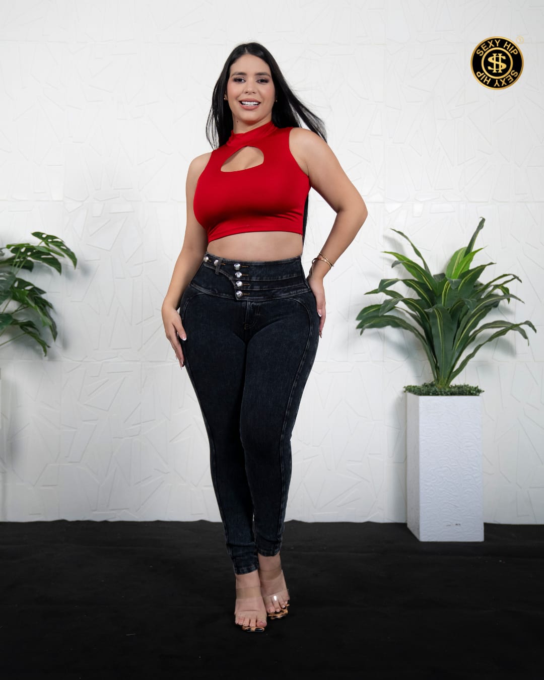 PANTALON CLAUDIA NEGRO MOTEADO ULTRAFAJERO